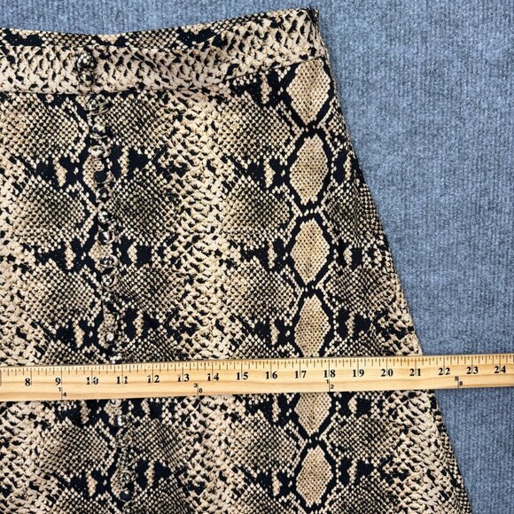 Zara Snake Print Midi Skirt A-Line Grunge Y2K Glamcore Modern Boho Edgy Size M - Picture 12 of 13